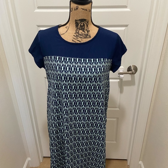 Light Blue/Navy Liz Lange Maternity Shift Dress size XS - Picture 2 of 3